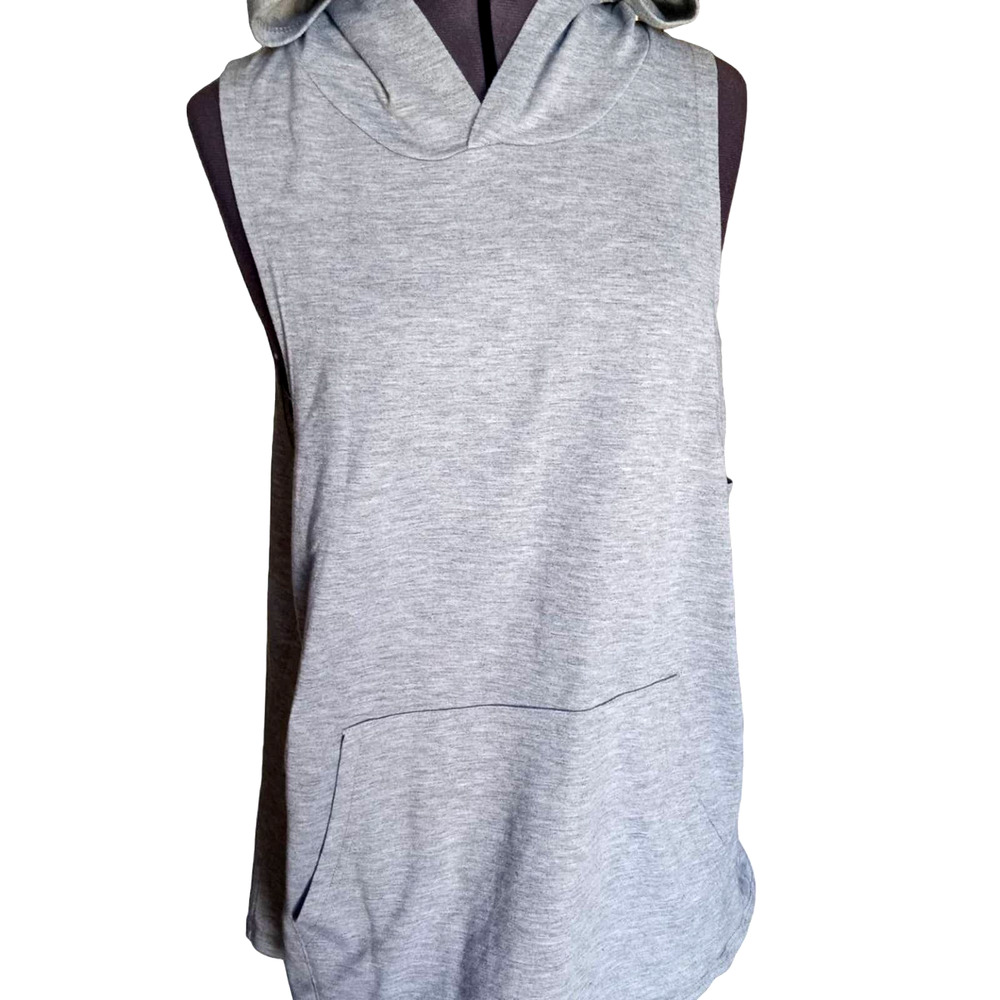 Coofandy men's grey short sleeve workout hoodie, L